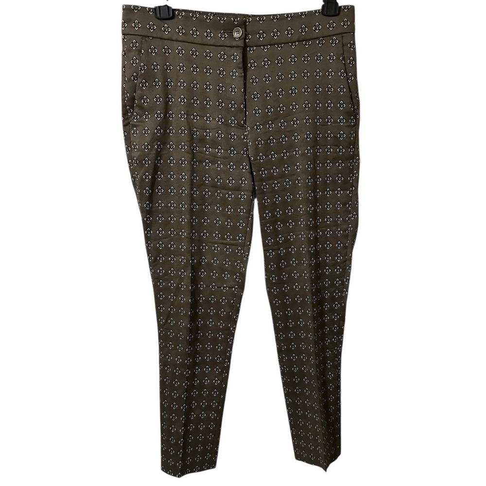 ETRO Brown Embroidered Print Casual Pants Size 40 Made in Italy Tailored READ